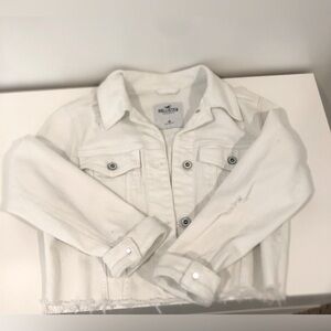 White ripped denim jacket